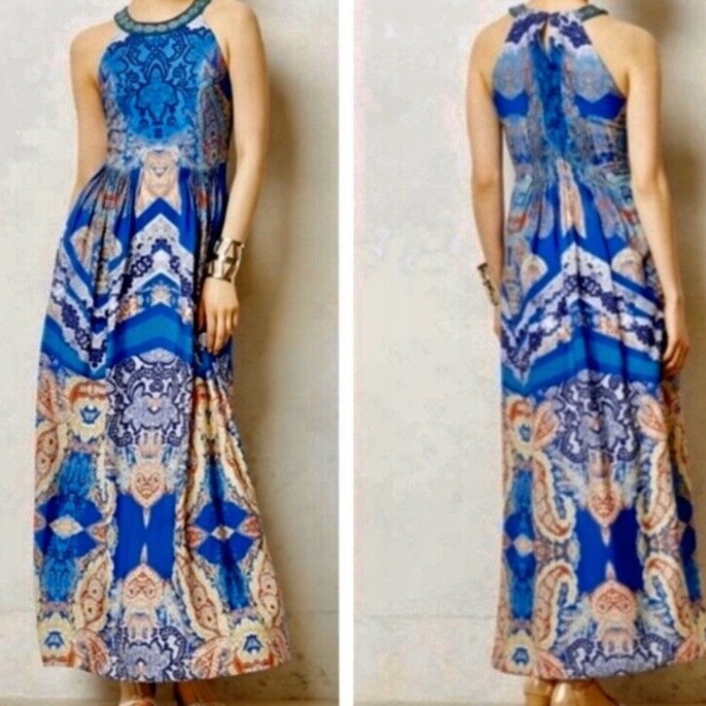 Anthropologie printed maxi dress size 2!